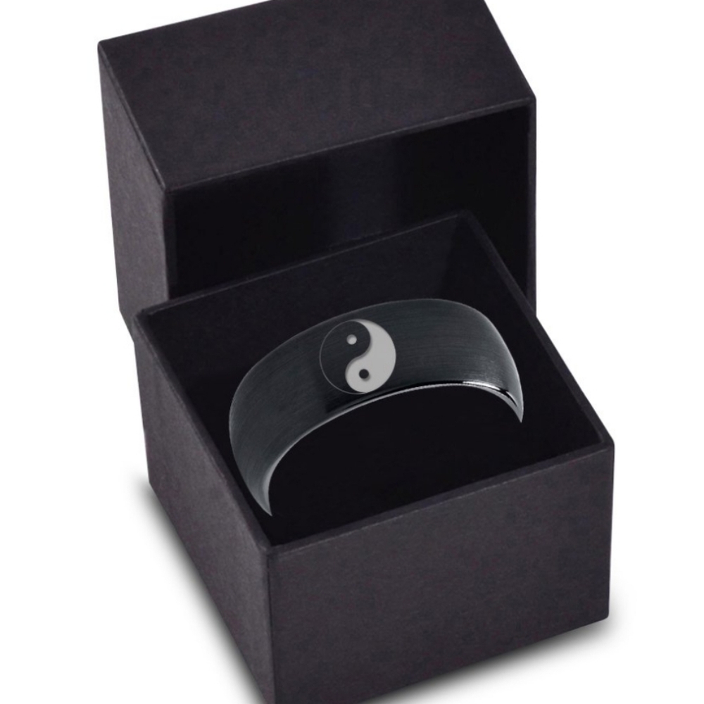 Yin Yang Tungsten Carbide like Ring
